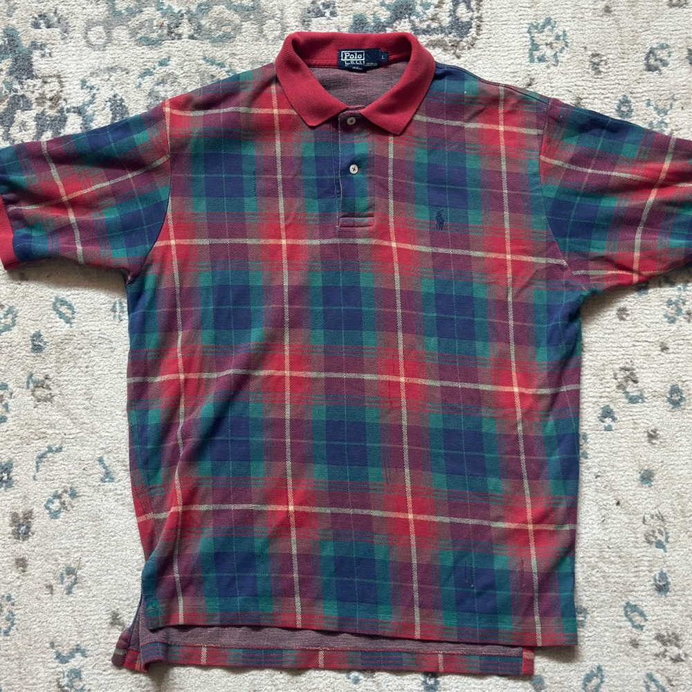Polo by Ralph Lauren Red and Green Polo Shirt